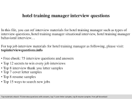 Pertanyaan interview training di hotel / majalah pelaut indonesia contoh interview ke kapal pesiar : Hotel Training Manager Interview Questions