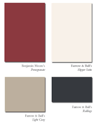 colour pallet with silver and bordeaux interior paint