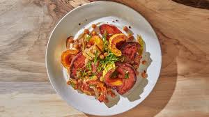 Squash Salad With Chickpeas Recipe Bon Appetit In 2020 Crispy Chickpeas Squash Salad Crispy