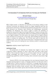 Contextual translation of balai raya into english. Pdf The Readability Of Reading Texts On The English Textbook