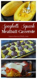 Spaghetti Squash Meatball Casserole Recipe Meatball Casserole Spaghetti Squash Spaghetti Squash Meatballs