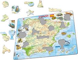 Map of france spain and portugal the world was made to. K84 Spain Physical Map Maps Of Countries Puzzles Larsen Puzzles