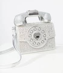 Kitsch Skull Phone Bag Silver