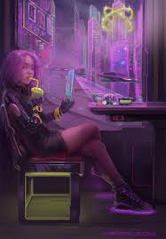 Cyber Cafe Cyber Delicious On Artstation At Https Www Artstation Com Artwork Cyber Cafe Cyber Cafe Cyberpunk Art Cyberpunk Aesthetic