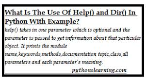We would like to show you a description here but the site won't allow us. Help And Dir Function In Python Tutorials Point Pythonslearning