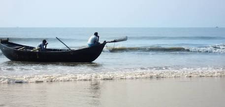 Peaceful coastal waters at Mandarmani beach, AI generated