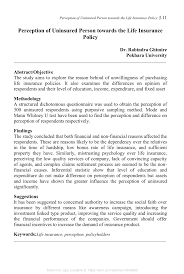 Demand for insurance policy falls under which kind of demand. Pdf Perception Of Uninsured Person Towards The Life Insurance Policy