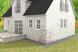 hausfassade mit abgeplatztem putz und rissen hausfassade fassade haus