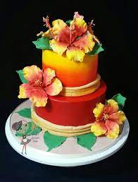 Hawaiian Themed 21st Birthday Cake Hawaiian Birthday Cakes Luau Cakes Luau Birthday Cakes
