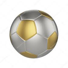 Soccer Ball Isolated On White Background Gold And Silver Football Ball
