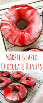 Marble Glazed Chocolate Donuts Eva Minette Recipe Donut Glaze Recipes Chocolate Donuts Baked Chocolate Donuts