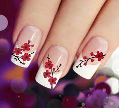 Cherry Blossoms Nail Art Cbr 45 Red Waterslide Par Northofsalem Cherry Blossom Nails Art Cherry Blossom Nails Nail Designs