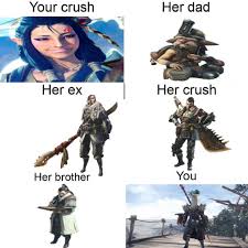 I know Im not the only one to get attracted by her ( I only filled the  Dad spot randomly, dont take it seriously ~.~ ) : rMonsterHunterWorld