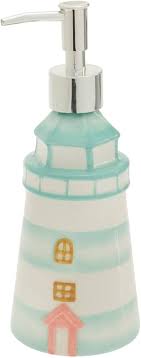 Amazon.com: Boston International Ceramic Soap Dispenser Coastal Nautical  Beach Refillable Liquid Hand Soap Bottle with Pump, 13-Ounces, Lagoon Life  Lighthouse : Home & Kitchen