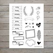 The ones on the very top and the very bottom are my favorites! Free Bullet Journal Printable Banners And Doodles Bullet Journal Banner Bullet Journal Doodles Bullet Journal Stickers