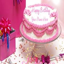 Happy Birthday Cake Images For Best Friend With Name Write Your Name On Lovely Pink Flower Birthday Cake Edit Your Best Friend And Love Happy Birthday Cake Images Happy Birthday Cakes Happy Birthday Cake Pictures