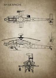 Ah64 Apache Usahelicopter Blueprint Helicopter Blueprint