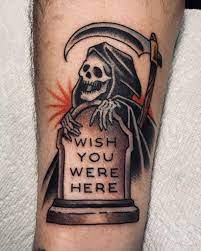Grim Reaper Headstone By Danny Derrick San Luis Tattoo Co Slo Ca Grim Reaper Tattoo Tattoos Reaper Tattoo