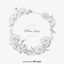 Black And White Floral Frame Vector Png Download Vintage Spring Floral Frame For Free In 2020 Floral Border Design Floral Wreath Design Embroidery Flowers Pattern