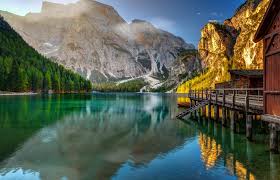 2903284 Nature Photography Landscape Lake Morning Sunlight Mountains Forest Fall Green Water Dock Reflection Italy Wallpaper
