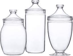 One surefire way to add an embellishment to your home decor is to search for creative and decorative shelves to put up on your walls. Buy Amazing Abby Adore Acrylic Apothecary Jars 3 Piece Set Bathroom Canisters Decorative Jars Vanity Organizer Kitchen Storage Candy Buffet Wedding Display Bpa Free And Shatter Proof Online In Indonesia B08crmjxmt