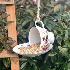 Dolly Did It On Instagram These New Adorable Bird Feeders Made From Vintage China Made Their Debut At The Charter School Chri Vintage China Bird Feeders Bird