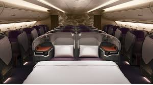 La compagnie assure une liaison. New A380 Business Class