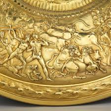 One of achilles' best known and most important connections with gold is that he rejects the treasure, including ten talents of gold (δέκα δὲ χρυσοῖο τάλαντα, iliad 9.122 & 9.264), that is offered by agamemnon as an inducement to rejoin the war effort. The Shield Of Achilles Koopman Rare Art Object Detail