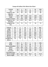 size chart in cm