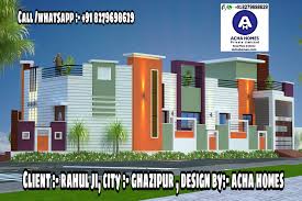 Two floors design open house concept with verandas opening directly in big lawn. Best House Front Elevation Top Indian 3d Home Design 2 Bhk Single Floor Plan