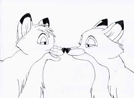 The fox and the hound 2 coloring book : Tod Vixey Rub Noses W O Color By Yoshiknight2 Fur Affinity Dot Net