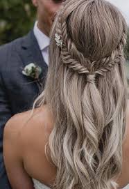 I'm using it mainly to add texture and detail to the style. 36 Elegant And Fresh Wedding Hairstyle Trendy In 2019 Sooshell Wedding Hair Half Hair Styles Bridal Hairstyles With Braids