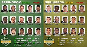 My prediction for the 2020 springbok squad. Springbok Showdown Teams Bok Green Vs Bok Gold