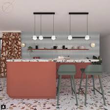 Stunning Use Of Terrazzo On The Bench Top And Floor Soho Design Krakow Terrazzo Olivebarchair Kitchen Lighting Design Restaurant Interior Design Home Decor