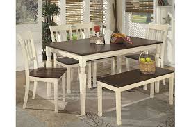 5 pcs dining set glass table and 4 chairs. Whitesburg Dining Table And 4 Chairs And Bench Ashley Furniture Homestore