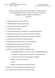 Doc Tematică Pentru Proba Scrisă A Examenul De Certificare A Calificării Profesionale Scoala Postliceală Sanitară Specializarea Asistent Medical Generalist Andra Andra Academia Edu