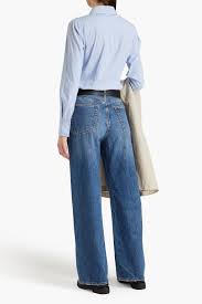 RAG & BONE Logan hoch sitzende Jeans mit weitem Bein in Distressed-Optik