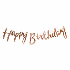 We have 19 free birthday fonts to offer for direct downloading 1001 fonts is. Rose Gold Script Font Happy Birthday Banner Bunting Misty Daydream