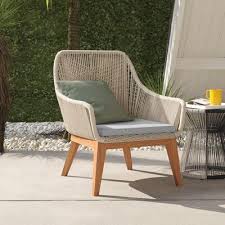 Judith Teak Patio Chair With Cushion Allmodern In 2020 Lounge Chair Outdoor Patio Chairs Outdoor Chair Set