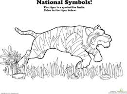 Royal bengal tigers are spread over the indian subcontinent, except for the northwestern region of india. India National Animal Worksheet Education Com National Animal National Symbols Usa National Animal