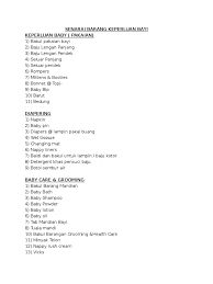 Bagi anda yang belum membaca tips tersebut, anda boleh layarinya di sini. Senarai Barang Keperluan Bayi