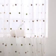 小日子定制窗纱简约个性美式窗纱窗帘客厅飘窗阳台彩色方格 my furniture printed shower curtain window treatments