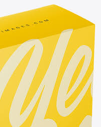 Download Matte Paper Box Half Side View In Box Mockups On Yellow Images Object Mockups PSD Mockup Templates