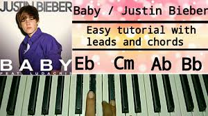 Baby Justin Bieber Easy Piano Tutorial Feat Ludacris Youtube