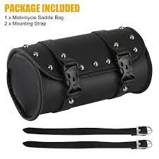 Eeekit Motorcycle Fork Bag Pu Leather Handlebar Tool Pouch Sissy Bar Roll Storage Bag With 2 Straps Walmart Com Walmart Com