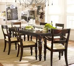 Edison Style Light Fixture And Beautiful Wood Dining Table Set Pottery Barn Dining Room Pottery Barn Dining Room Table Wood Dining Room Table