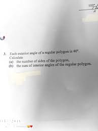 This is what i tried. Its About Angles Of Properties Of Polygons It Says That Each Exterior Angle Of Ask Manytutors