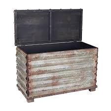 Shop with afterpay on eligible items. Household Essentials Corrugated Metal Storage Trunk Rustic Silver Small Walmart Com Walmart Com