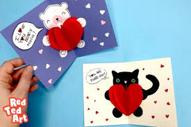 Our marketplace has hundreds of card options to choose from. Easy Pop Up Bear Heart Card Red Ted Art Make Crafting With Kids Easy Fun