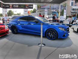 Mercedes Cls Body Kit On Custom Blue Widebody Cls Misha Side Skirts Mercedes Cls Mercedes Body Kit